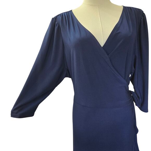 Kiyonna Feminine Romantic Ruffle Whimsy Wrap Midi Dress 2X Wedding Guest Event - Picture 6 of 12